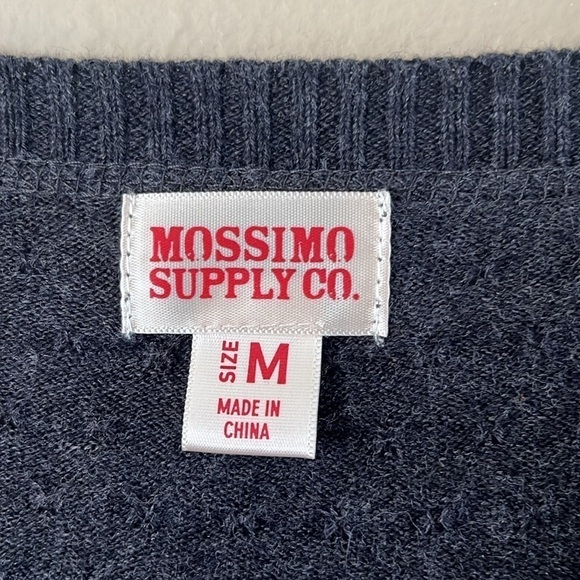 Mossimo Supply Co Gray Mock Wrap Sweater Lightweight 3/4 Sleeves Size Medium - Picture 4 of 15